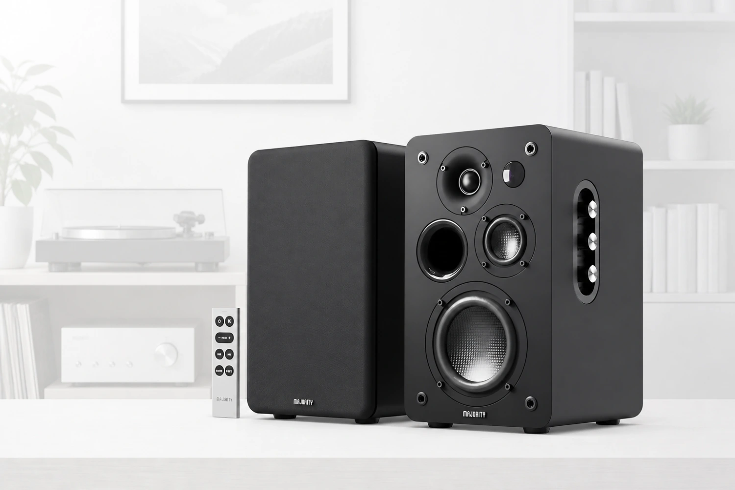 Majority D100X launches as a budget active speaker system with 100W power, HDMI ARC, Bluetooth 5.3 and built in phono input, a compact all in one solution for music, TV and vinyl.